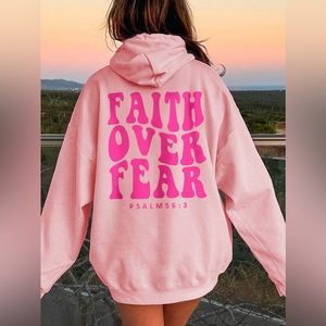 FAITH OVER FEAR Dropped Shoulder Hoodie